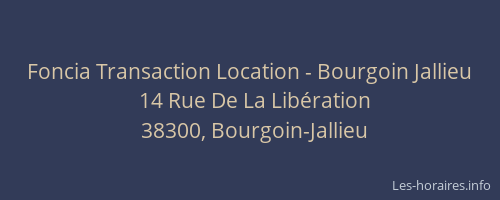 Foncia Transaction Location - Bourgoin Jallieu