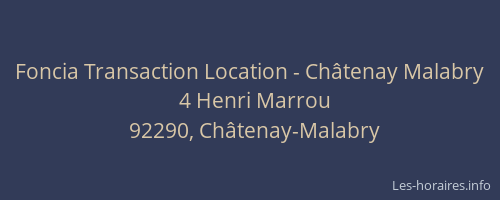 Foncia Transaction Location - Châtenay Malabry
