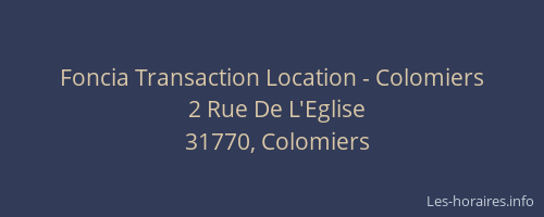 Foncia Transaction Location - Colomiers