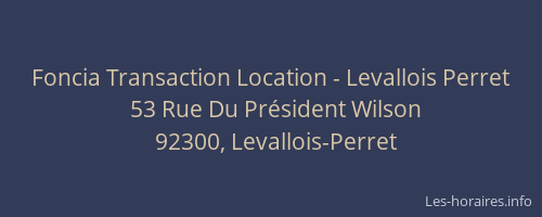 Foncia Transaction Location - Levallois Perret