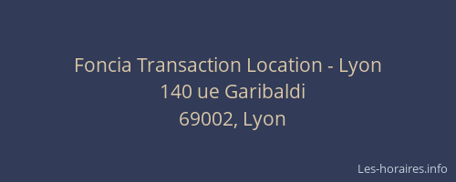 Foncia Transaction Location - Lyon