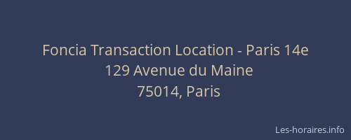 Foncia Transaction Location - Paris 14e