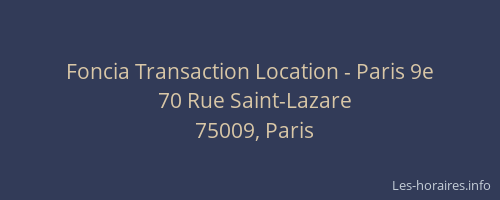 Foncia Transaction Location - Paris 9e
