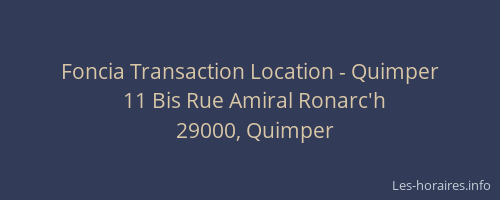 Foncia Transaction Location - Quimper