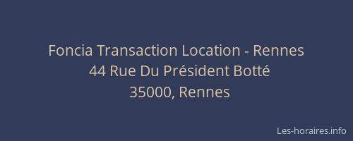 Foncia Transaction Location - Rennes