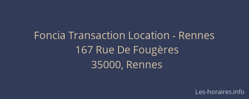 Foncia Transaction Location - Rennes