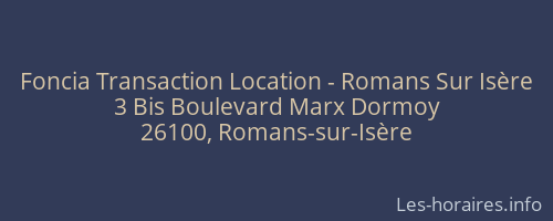 Foncia Transaction Location - Romans Sur Isère
