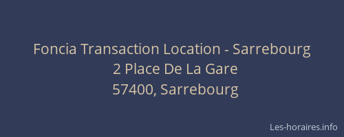 Foncia Transaction Location - Sarrebourg