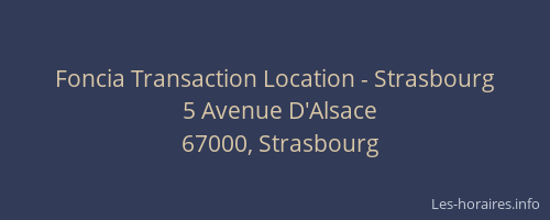Foncia Transaction Location - Strasbourg