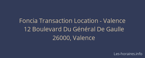 Foncia Transaction Location - Valence