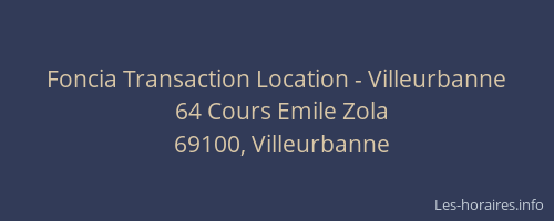 Foncia Transaction Location - Villeurbanne