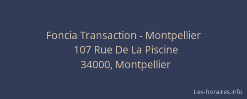 Foncia Transaction - Montpellier