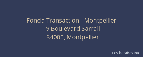 Foncia Transaction - Montpellier