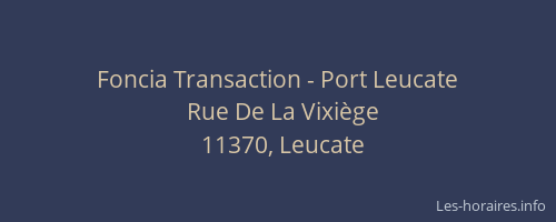 Foncia Transaction - Port Leucate