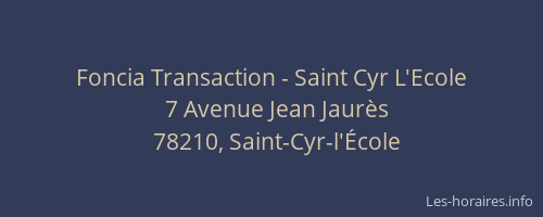 Foncia Transaction - Saint Cyr L'Ecole