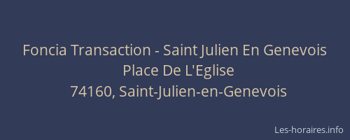 Foncia Transaction - Saint Julien En Genevois