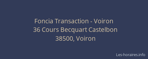 Foncia Transaction - Voiron