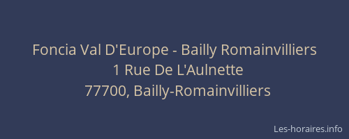 Foncia Val D'Europe - Bailly Romainvilliers