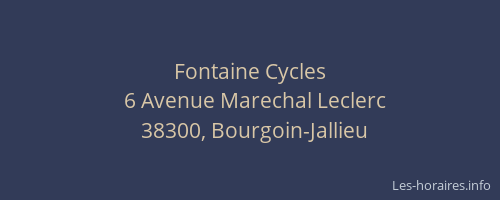 Fontaine Cycles