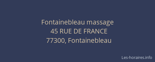 Fontainebleau massage