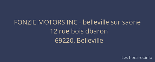 FONZIE MOTORS INC - belleville sur saone