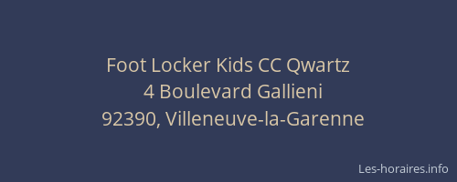 Foot Locker Kids CC Qwartz