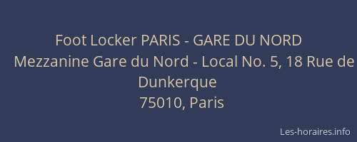 Foot Locker PARIS - GARE DU NORD