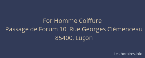 For Homme Coiffure