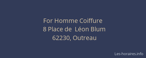 For Homme Coiffure