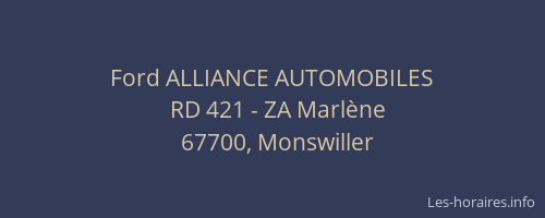 Ford ALLIANCE AUTOMOBILES