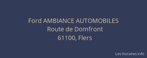 Ford AMBIANCE AUTOMOBILES