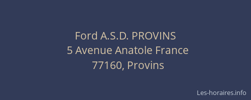Ford A.S.D. PROVINS