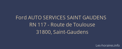 Ford AUTO SERVICES SAINT GAUDENS