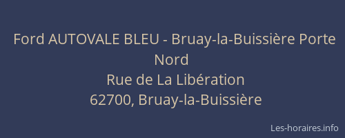Ford AUTOVALE BLEU - Bruay-la-Buissière Porte Nord