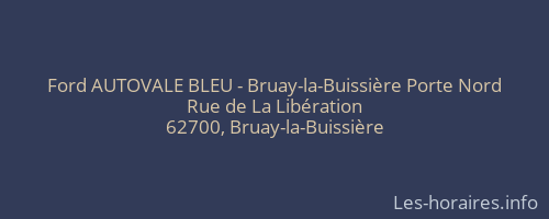 Ford AUTOVALE BLEU - Bruay-la-Buissière Porte Nord