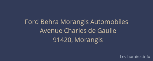 Ford Behra Morangis Automobiles