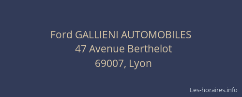 Ford GALLIENI AUTOMOBILES