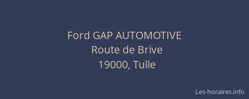 Ford GAP AUTOMOTIVE