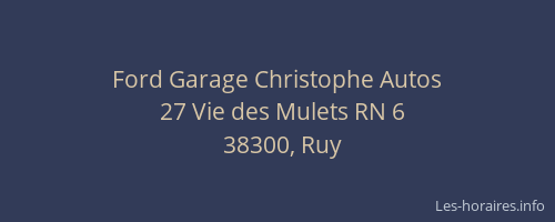 Ford Garage Christophe Autos