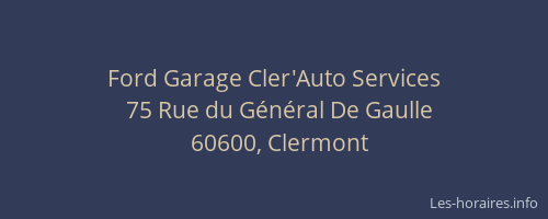 Ford Garage Cler'Auto Services