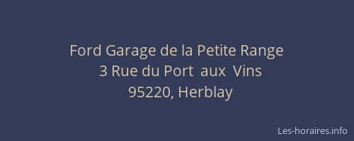 Ford Garage de la Petite Range