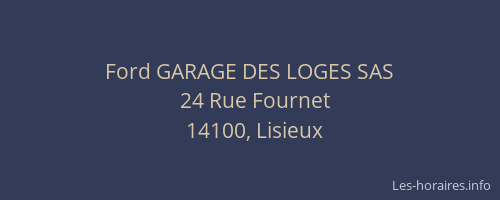 Ford GARAGE DES LOGES SAS
