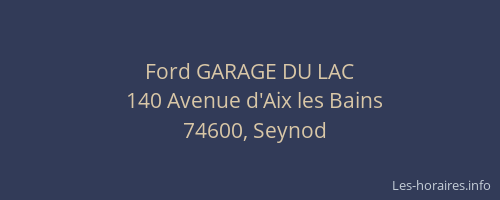 Ford GARAGE DU LAC