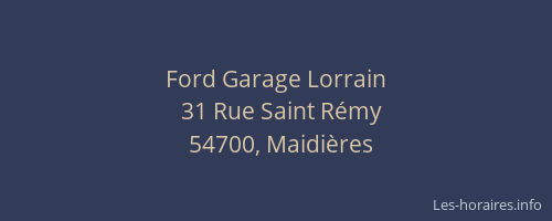 Ford Garage Lorrain