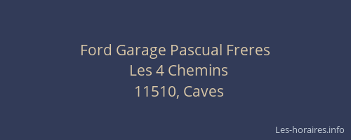 Ford Garage Pascual Freres