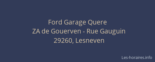 Ford Garage Quere