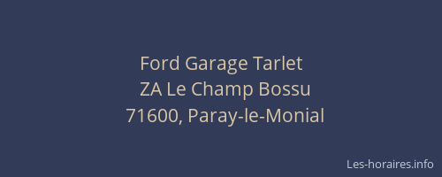 Ford Garage Tarlet