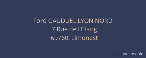 Ford GAUDUEL LYON NORD