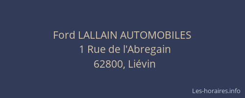 Ford LALLAIN AUTOMOBILES