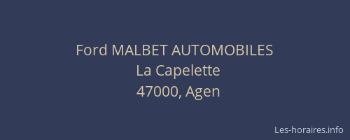 Ford MALBET AUTOMOBILES